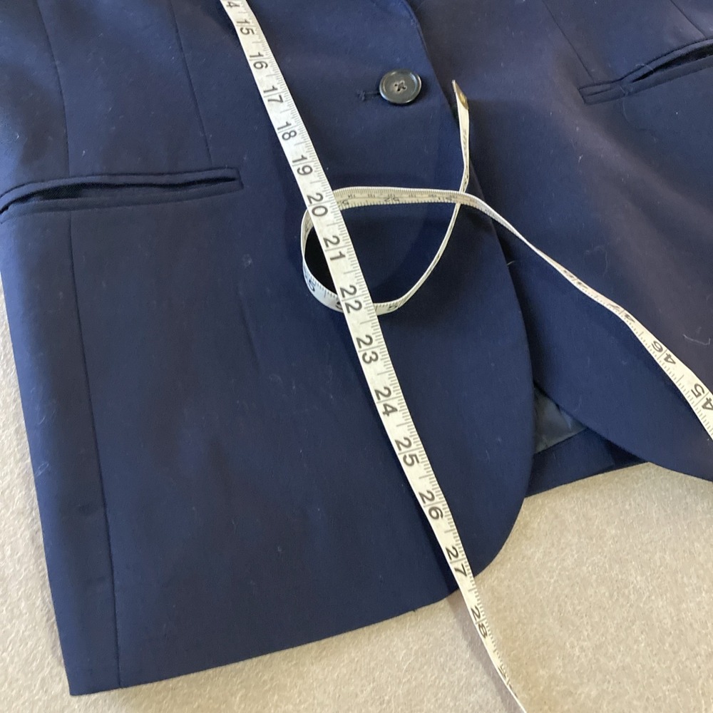 J. Crew 1035 Super 120's Blazer Sz 10 Tall Navy Wool Schoolboy Jacket Academia - Picture 9 of 11